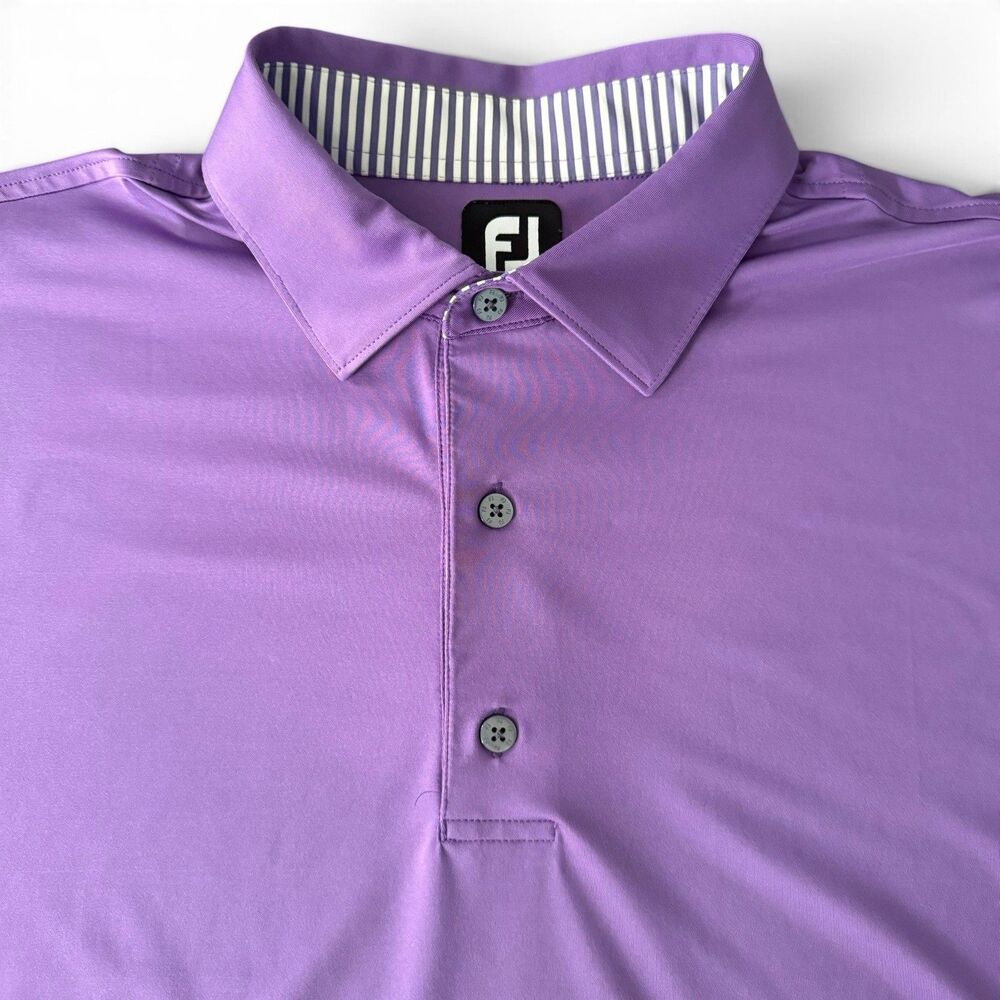 Footjoy Golf Polo Men XXL Purple Performance Stretch Shirt Short Sleeve Active